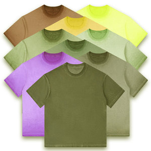 Camiseta de Manga Corta para Hombre, 100% Algodón, 230 GSM, Cuello Redondo, Estilo Vintage, Color Sólido, Logotipo Personalizado, Talla Grande, Deportiva, Tejida - Product Image 2