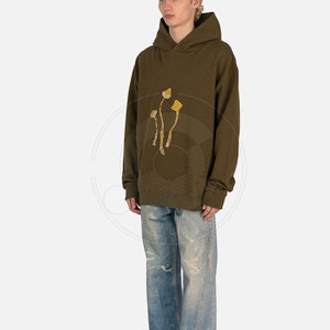 Sweat à capuche brodé 3D style moderne, en mélange de coton doux, coutures durables, broderie 3D tendance pour un port quotidien confortable - Product Image 3