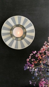 Floral Mop Inlay Bone Tea Light Holder Handmade Eco-Friendly Round Table <b>Pad</b> for Home <b>Bar</b> Hotel ILAHI's - Product Image 1
