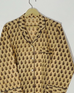 Ensemble de pyjama léger en coton pour l'été, imprimé à la main, pour femmes, prix de gros - Product Image 2