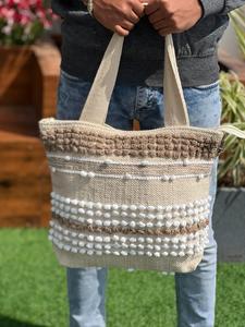 Vente en gros de sac cabas en jute personnalisé de grande capacité sac à provisions écologique et réutilisable sac à main en coton naturel pour usage quotidien fourre-tout en chanvre - Product Image 3