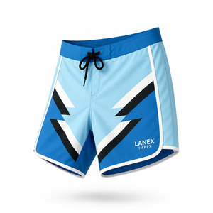 Premium Design Men's Quick Dry Board Shorts Light Blue Geometric <b>Surf</b> Swim Trunks Lightweight Beach Shorts Custom Swimwear OEM - Product Image 1