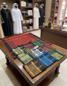 Vente en gros de foulards Keffiyeh Shemagh pour hommes arabes Al Haram |   Foulard musulman géométrique en mousseline de viscose 100% traditionnel Palestine Dubaï - Product Image 4