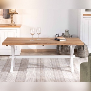 Vandana Silver Structure, estructura rectangular de acacia y pie blanco, estilo campestre Trégastel - Product Image 2