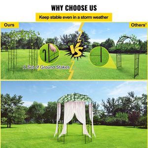 Arco da Giardino in Ferro Battuto a Forma di Gabbia per Uccelli 9FT X 6.6FT, Traliccio per Piante Rampicanti, Ideale per Matrimoni - Product Image 1
