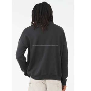 Deep Grey Hombres Fleece Hoodie Gym Plain Manga larga Impreso Oversize Pullover Sudadera - Product Image 3