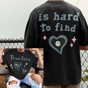 High Quality Oversize 100% Cotton Hip Hop <b>T</b>-<b>Shirt</b> for Men Custom 3D <b>Ringer</b> for Puff Print Premium GSM Streetwear Puff Printed - Product Image 2