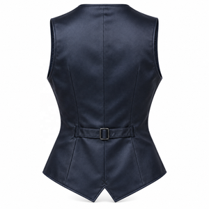 Gilets en cuir pour femmes, style formel et costume |   Gris Noir Bourgogne Marron Cognac |   Fabricant OEM ODM |   Qualité de conception haut de gamme | - Product Image 2