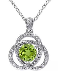 Peridoto (1-1/2 CT. T. W.) & Diamante (1/10 CT. T. W.) Collar Colgante Ven 18 "en Plata de Ley | Macy's - Product Image 1