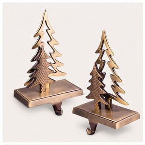 Wholesale Metal Christmas Tree <b>Stocking</b> <b>Holders</b> Set Of 2 Weighted Fireplace Mantel Hangers Durable Alloy Holiday Decoration - Product Image 3