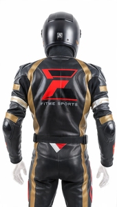 Unisex Full Sleeve Genuine Leather 220g Motorcycle Suit Color Blocked <b>Waterproof</b> Racing Wear Winter Adult Size Custom Logo FITME - Product Image 3