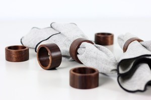 Anillos de Servilleta Redondos de Madera Elegantes Hechos a Mano |   Decoración de Mesa para Bodas y Festividades, Decoración de Mesa para Acción de Gracias y Navidad - Product Image 3