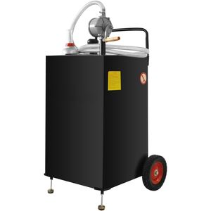 Portable 30 Gallon Gas Caddy with Wheels Manual Transfer Pump for Hand <b>Carts</b> & Trolleys for Gasoline & Diesel Fuel <b>Storage</b> - Product Image 6