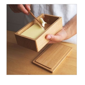 Caja de mantequilla rectangular de madera con tapa acrílica, diseño minimalista, cuchillo para mantequilla, caja de almacenamiento de mantequilla en oferta - Product Image 3