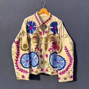 Handmade Vintage Suzani Embroidered <b>Jacket</b> Women Quilted Cotton Coat Boho Chic Winter Outerwear Cotton Open Front <b>Jacket</b> - Product Image 1
