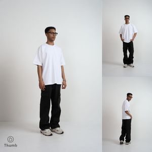 เสื้อยืดโอเวอร์ไซส์ถักนิตเนื้อหนา 300 GSM รุ่น Thumb Premium ขายดีที่สุด ระบายอากาศได้ดี ผ้าฝ้าย 100% ทรงบ็อกซี่ สตรีทแวร์ รับสกรีนโลโก้ - Product Image 1