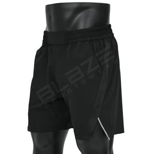 Blaze Fight Wear Short de sport personnalisé pour hommes Coupe recadrée Polyester Technics Style d'été mi-basique Gamme de deux poches à ourlet latéral profond - Product Image 6