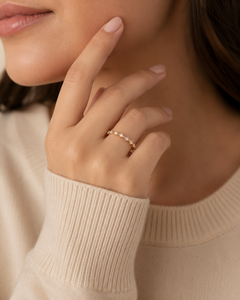 Wholesale 14K Yellow Gold Moissanite Eternity <b>Ring</b> – Dainty <b>Ring</b> <b>Stacking</b> Band Women's <b>Ring</b> Diamond <b>Ring</b> jewelry - Product Image 6
