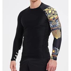 Custom Men Long Sleeve Rash Guard <b>Compression</b> <b>Shirt</b> Graphic Print UV Protection Quick Dry Bulk Supplier - Product Image 4