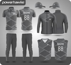 Prohawke Men's Wear Cricket Jersey Uniforme Sudadera con capucha Conjunto Medio con cuello y pantalones hasta el tobillo Pantalones - Product Image 4