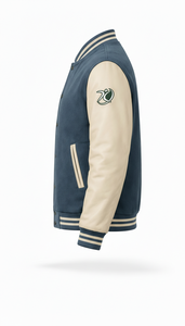 Chaqueta de Béisbol Moderna con Mangas de Cuero y Parches Bordados, Estilo Americano Profesional - Product Image 3