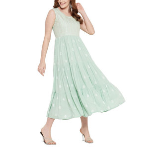 Women Printed Frock Print Ladies Casual Wear <b>Dress</b> Soft Smooth Fabric Elegant Long Length Frock For Daily Fashion - Product Image 4