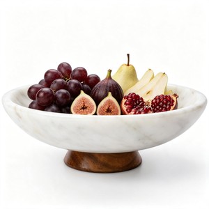 Bol à fruits en marbre artisanal en bois de Sheesham, vente en gros |   Moradabad Inde - Product Image 1