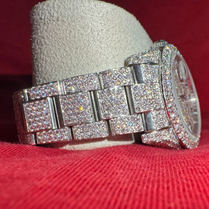 Reloj de Cuarzo para Hombre con Moissanita Personalizada, Estilo Hip Hop, con Incrustaciones de Diamantes, Pasa el Test de Diamantes, el Más Vendido, Regalo de Joyería, USA, Reino Unido - Product Image 1