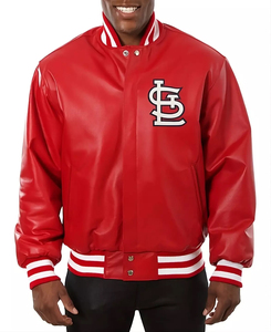 Chaqueta Universitaria de Cuero Roja de los St. Louis Cardinals - Product Image 1
