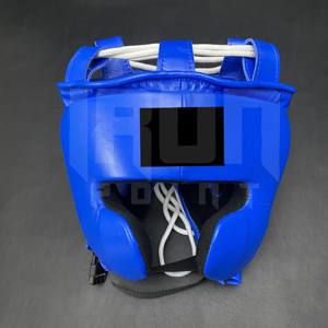 Guantes de Boxeo Azules Personalizables de Primera Calidad, con Agarre Ergonómico, Cuero Vacuno Genuino, Acolchado Grueso de 4 Capas, con Cordones Antideslizantes - Product Image 3