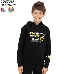 Vente en gros d'usine, sweat-shirt à capuche personnalisé pour bébé, 100% coton, uni, imprimé, design printemps-automne, pour enfants - Product Image 6