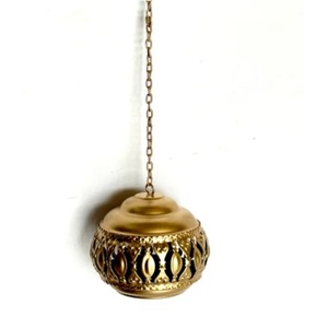 Brûle-encens suspendu en laiton finition antique dorée - Product Image 3