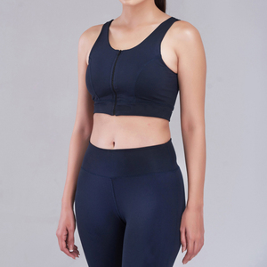 Hot Selling Summer Workout Yoga Sets for Ladies Custom Made Private Label with Front Logo Solid Pattern Bra and Yoga Set - Product Image 6