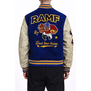 Chaqueta Varsity Personalizada de Alta Calidad para Hombre, Chaqueta de Invierno Cálida con Bordado, Chaqueta Bomber de Cuero Estilo Universitario con Cierre de Cremallera - Product Image 2