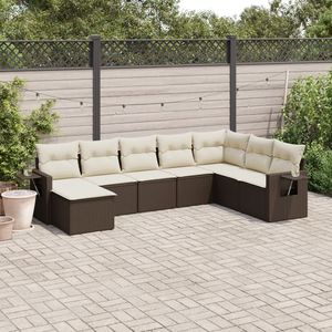 Conjunto de Sofás Modulares Grandes de Ratán PE Marrón para Jardín, Elegante Espacio de Vida al Aire Libre - Product Image 1