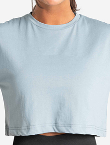 Camiseta Corta de Cuello Redondo para Mujer, 100% Algodón, Holgada, con Hombros Caídos, Transpirable, Ecológica, Personalizada, Estilo Urbano - Product Image 5
