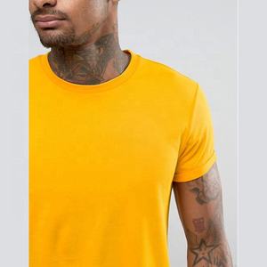 Vente en gros T-Shirt classique en tricot uni pour hommes couleur personnalisée pur coton coupe longue surdimensionnée motif de logo personnalisé respirant rapide - Product Image 2