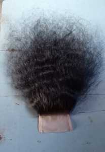 Yamuna Enterprises Cabello Remy Virgen Indio 4x4 Rizado con Cierre de Encaje HD 32gms Negro Ecológico - Product Image 2