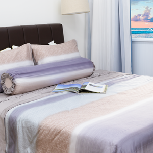 Venta al por mayor de algodón egipcio de lujo personalizado 1,8 m (6ft) Rosa sólido impreso patrón cama edredón 300tc tejido Europeo Americano - Product Image 4