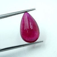 Pierre précieuse cabochon en rubis bleu naturel, 8,50 carats, taille poire, 16,5x10x5,5MM, HG-003, HAYAAT GEMS, origine Rajasthan, pour la fabrication de bijoux