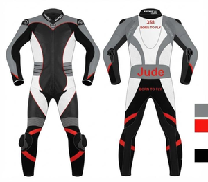 Mono/Traje de Carreras de Motos Personalizado, Cuero Vacuno/Canguro de Primera Calidad |   Listo para la pista |   Protección de Nivel 2 - Product Image 1