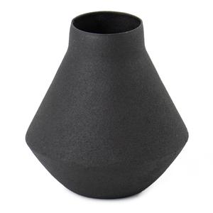 Factory Wholesale Matte <b>Black</b> Textured Metal <b>Vase</b> <b>Small</b> Luxury Creative Craft Flower Arrangement Pot for Hotel Office LivingRoom - Product Image 1
