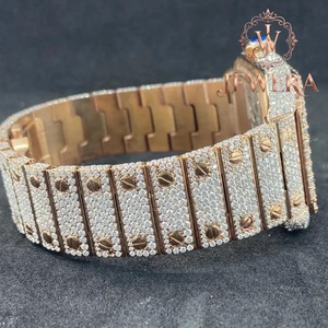 Full Stone Hip Hop Moissanite Diamond Watch with OEM ODM Customization for Global Distributors and Importers Available for Sale - Product Image 2