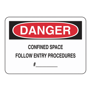 Panneau de signalisation de sécurité pour espaces confinés Brady Danger, 7x10 pouces, panneau d'avertissement réfléchissant pour sites industriels - Product Image 2