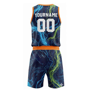 Uniforme de basketball confortable pour hommes, grande taille, manches courtes, sublimation, vêtements de sport d'extérieur, uniforme de basketball par sublimation - Product Image 5