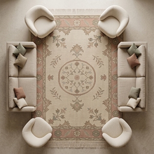 Modern Floral Area Rug Soft Ground <b>Carpet</b> with Tassel Border for Dining Room Bedroom Home Decor - Product Image 6