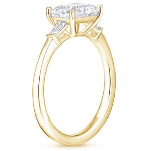 แหวนหมั้นเพชรทรงคลาสสิคแบบ Emerald Cut ทองคำแท้ 18K ชุบโรเดียม ตัวเรือนแบบหนามเตย สไตล์เรขาคณิตสำหรับผู้หญิง ได้รับการรับรองจาก GIA - Product Image 4