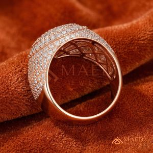 14K Rose Gold Plated Iced Out Dome <b>Ring</b> for Men VVS Moissanite Baguette Diamond Cluster <b>Statement</b> <b>Ring</b> Hip Hop Gold Jewellery - Product Image 2