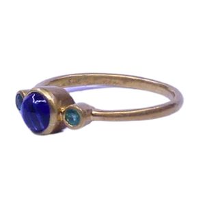 Bijoux en argent sterling 925 plaqué or pour mariage, pierres précieuses kyanite et émeraude, bague classique pour femme - Product Image 2