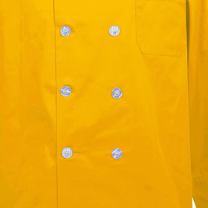 Veste de chef à manches longues pour hommes, fabriquée en usine, avec logo personnalisé imprimé, uniforme professionnel et durable. - Product Image 6